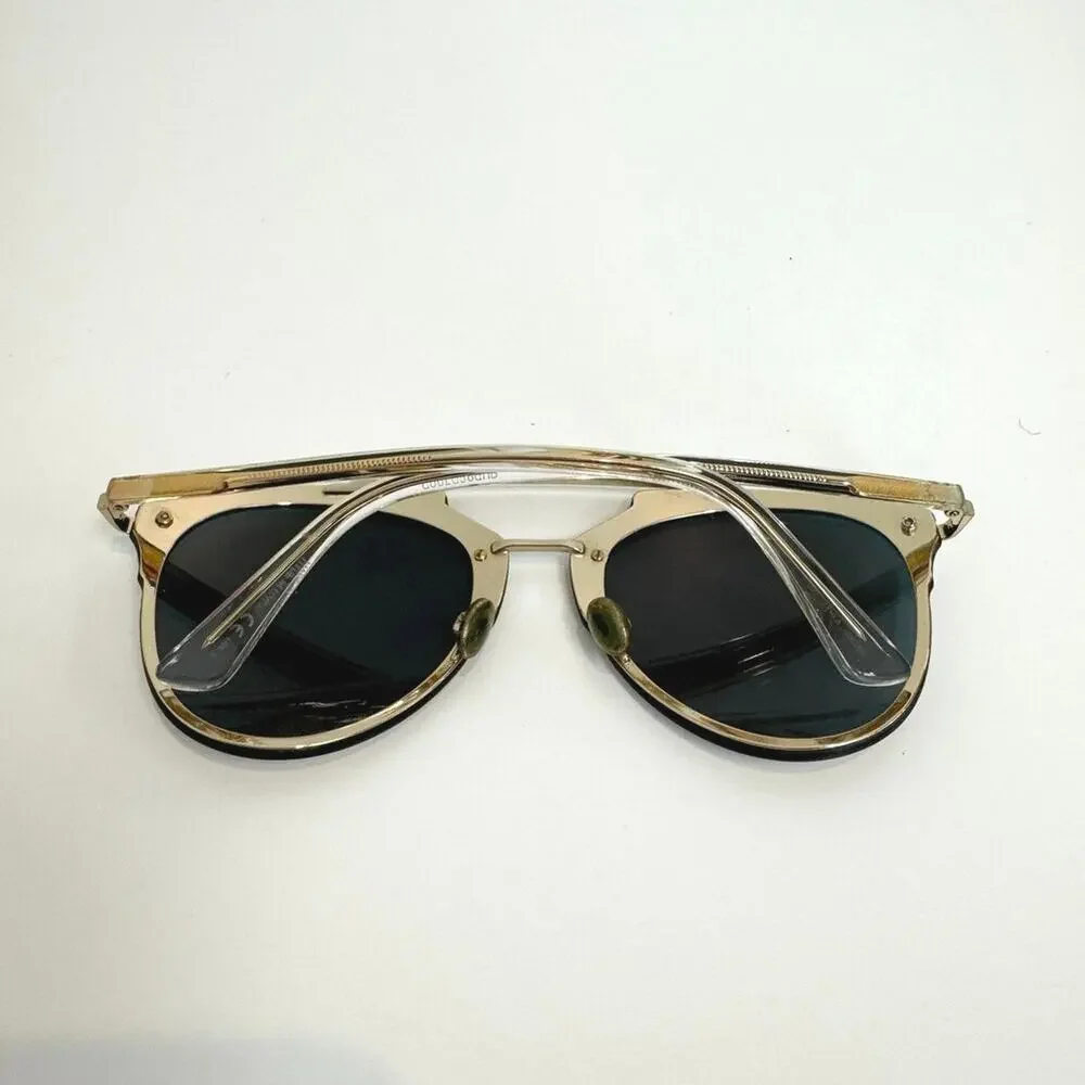 Christian DIOR Reflected Sunglasses Gold Metal Frame with Pink Mirrored Lenses